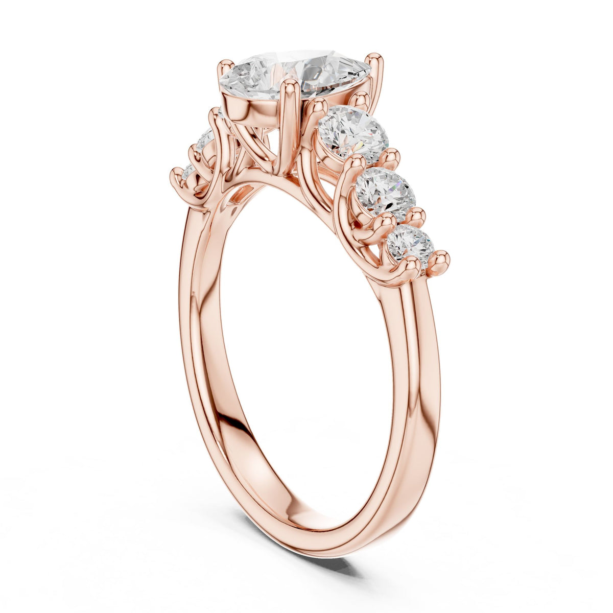 Pear Accented Lab Grown Diamond Engagement Ring