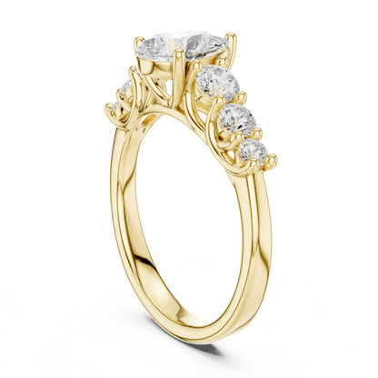 Pear Accented Lab Grown Diamond Engagement Ring