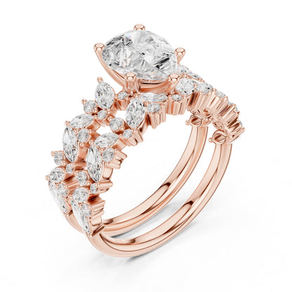 Pear Accented Lab Grown Diamond Engagement Ring