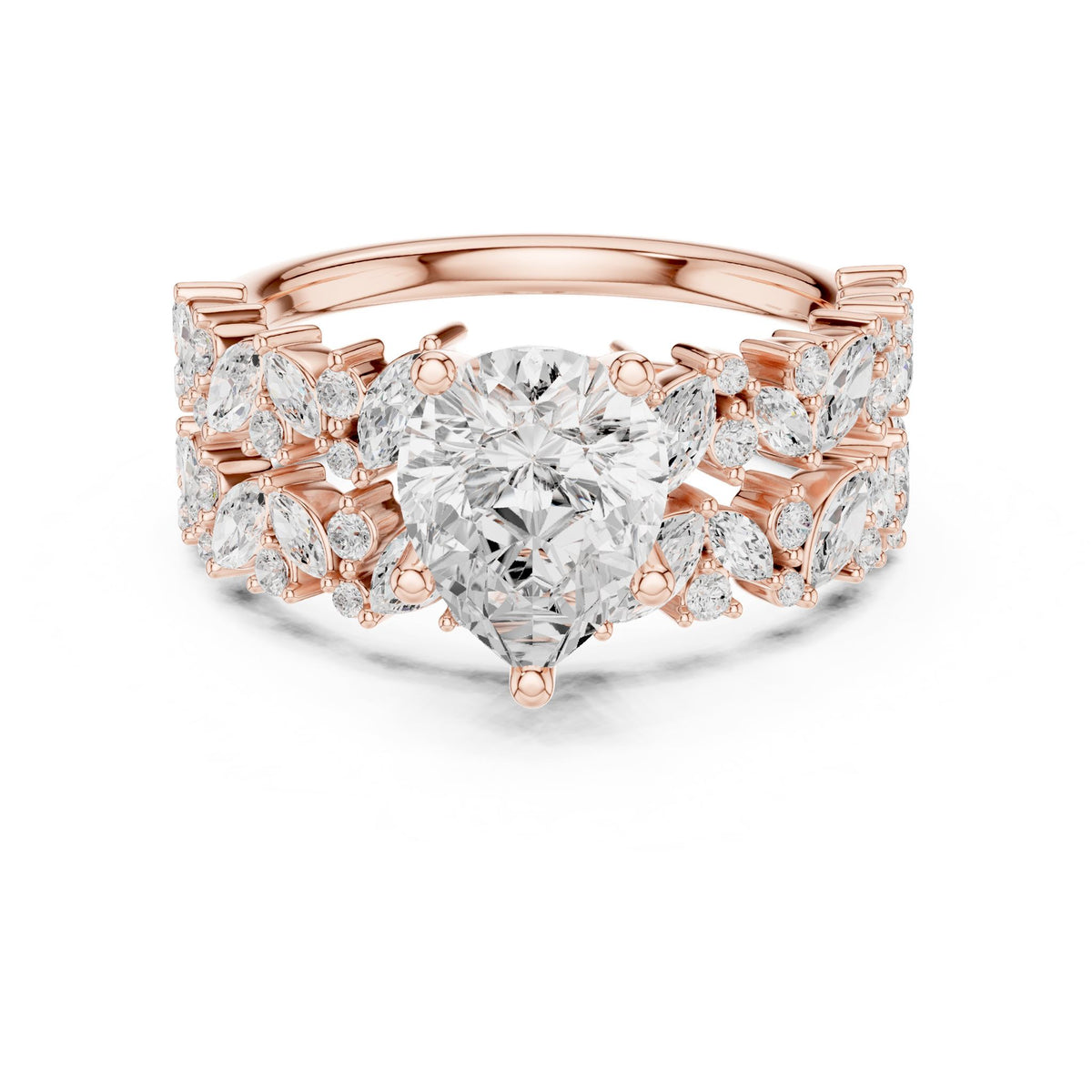 Pear Accented Lab Grown Diamond Engagement Ring