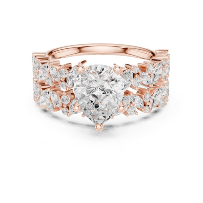 Pear Accented Lab Grown Diamond Engagement Ring