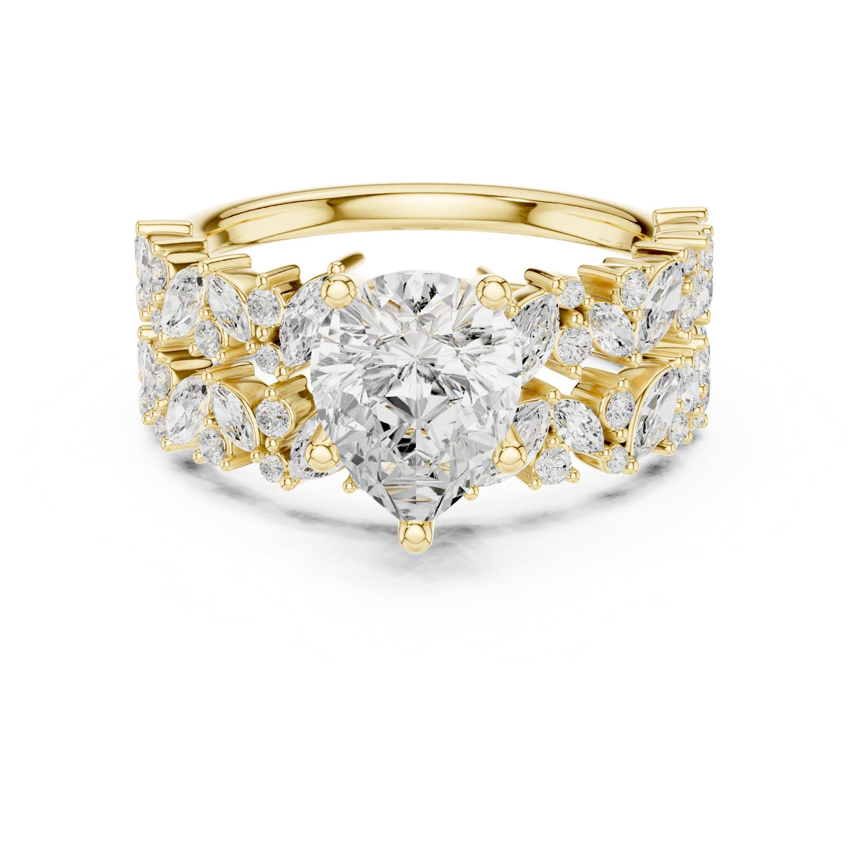 Pear Accented Lab Grown Diamond Engagement Ring