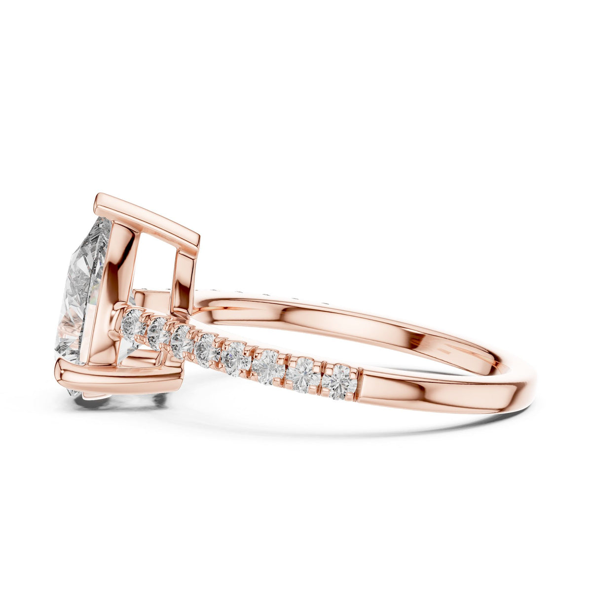 Pear Accented Lab Grown Diamond Engagement Ring