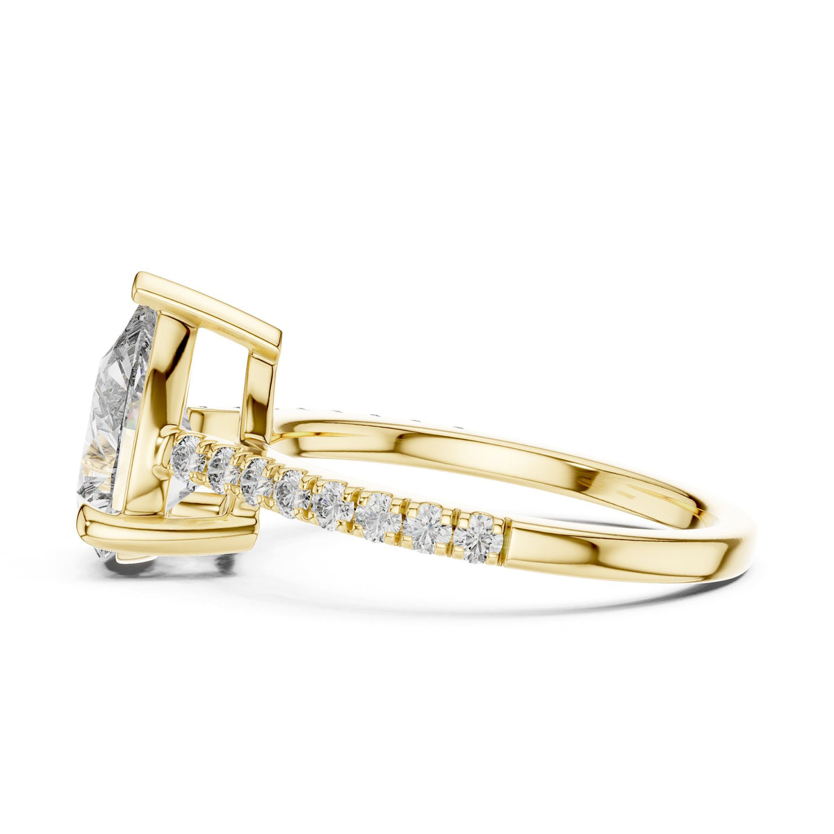 Pear Accented Lab Grown Diamond Engagement Ring