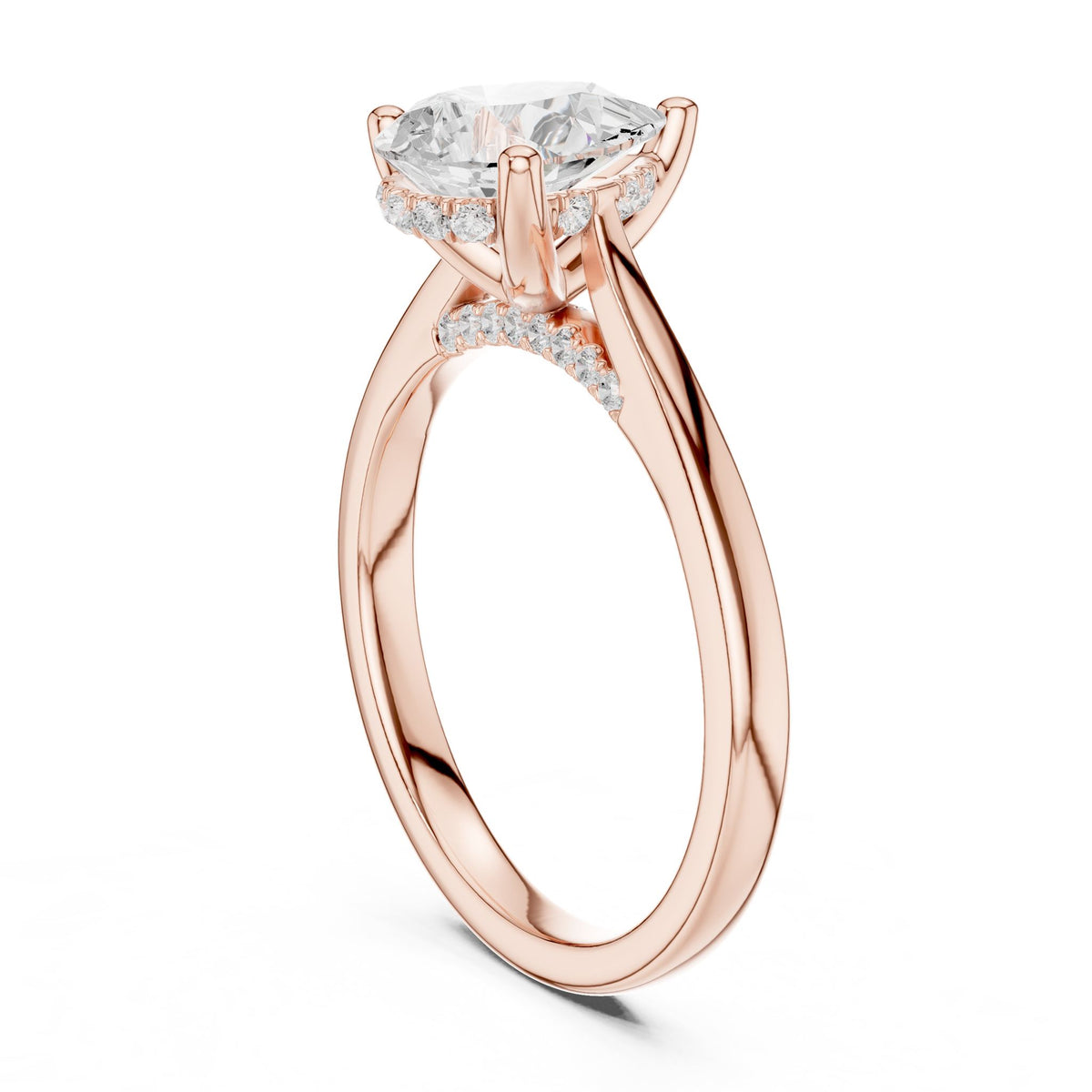 Pear Accented Lab Grown Diamond Engagement Ring