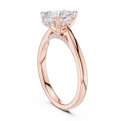 Pear Accented Lab Grown Diamond Engagement Ring
