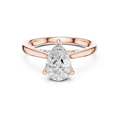 Pear Accented Lab Grown Diamond Engagement Ring