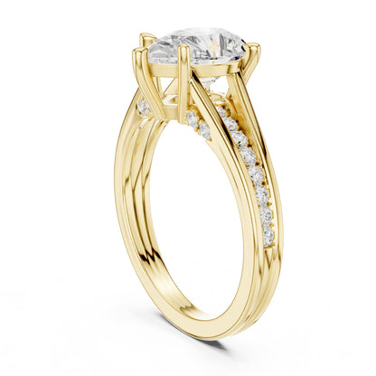 Pear Accented Lab Grown Diamond Engagement Ring