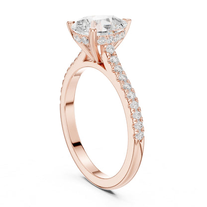 Pear Accented Lab Grown Diamond Engagement Ring