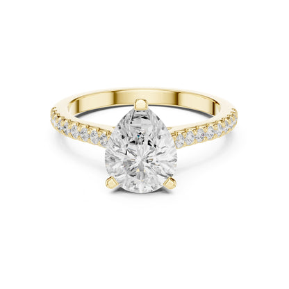 Pear Accented Lab Grown Diamond Engagement Ring
