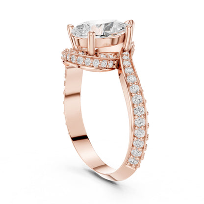 Pear Bypass Lab Grown Diamond Engagement Ring