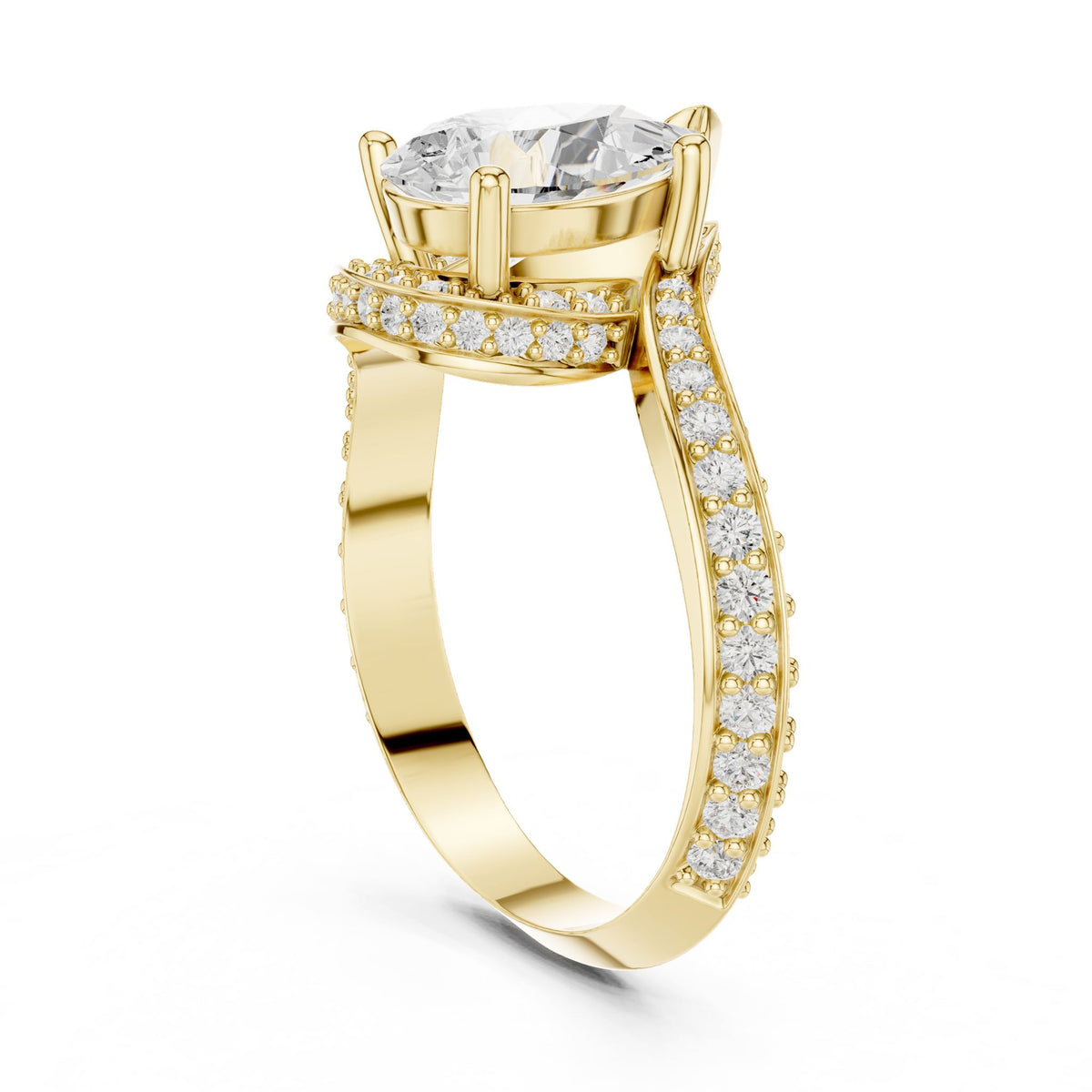 Pear Bypass Lab Grown Diamond Engagement Ring