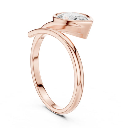 Pear Bypass Lab Grown Diamond Engagement Ring