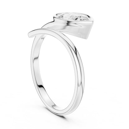 Pear Bypass Lab Grown Diamond Engagement Ring