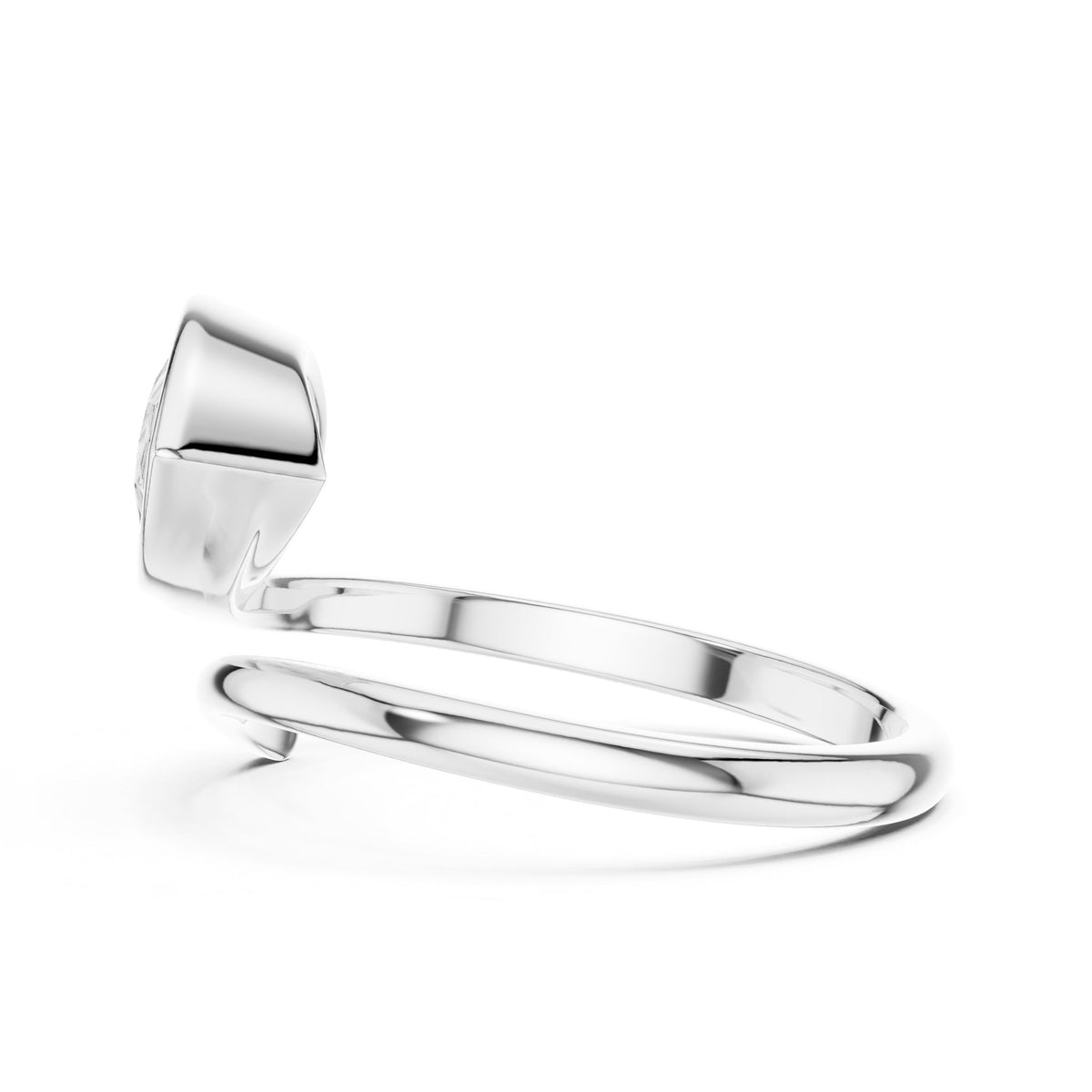 Pear Bypass Lab Grown Diamond Engagement Ring
