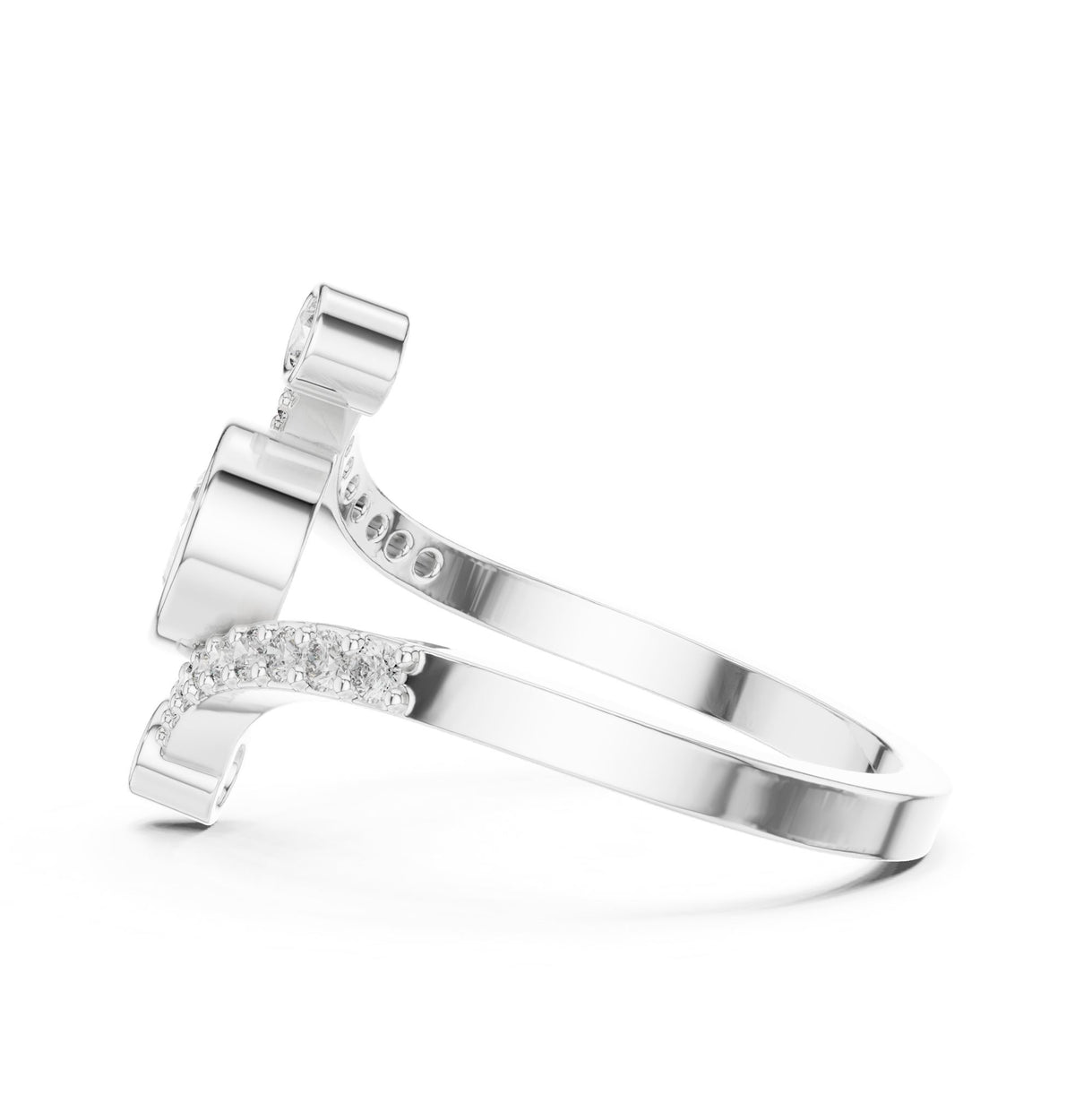Pear Bypass Lab Grown Diamond Engagement Ring
