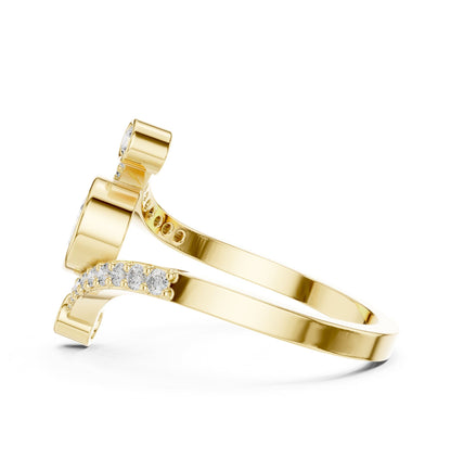 Pear Bypass Lab Grown Diamond Engagement Ring