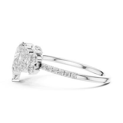 Pear Cluster Lab Grown Diamond Engagement Ring