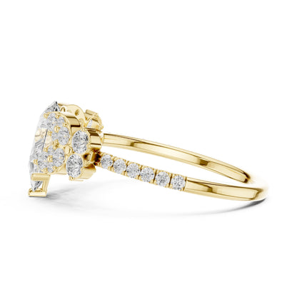 Pear Cluster Lab Grown Diamond Engagement Ring