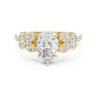 Pear Cluster Lab Grown Diamond Engagement Ring