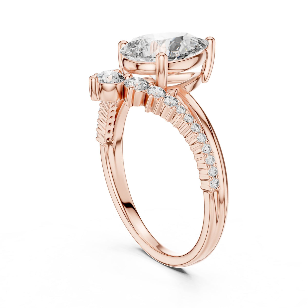 Pear Cluster Lab Grown Diamond Engagement Ring