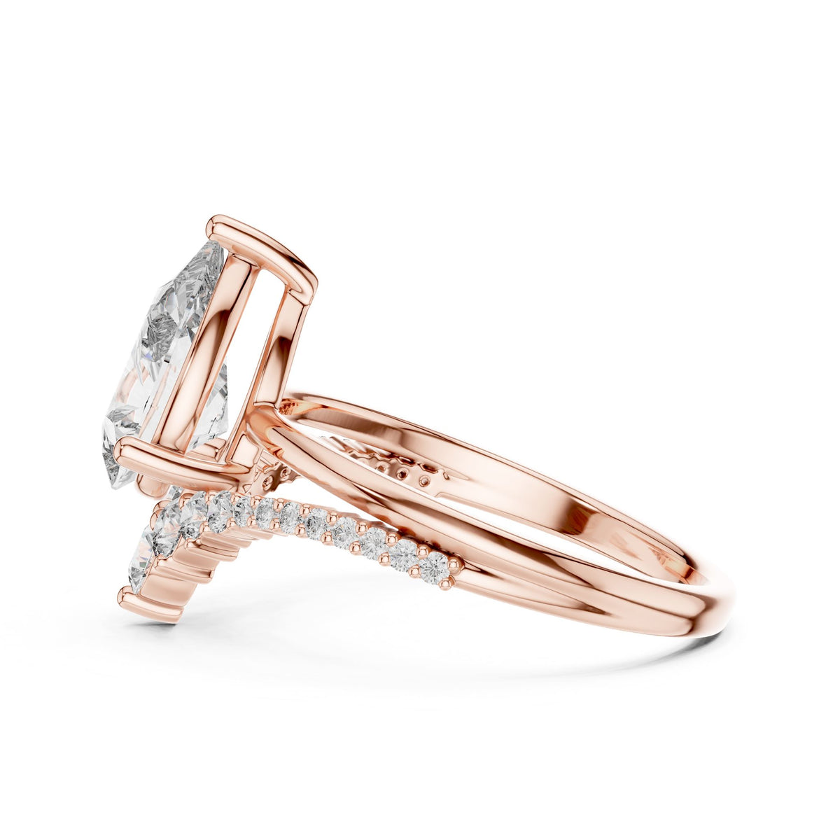 Pear Cluster Lab Grown Diamond Engagement Ring