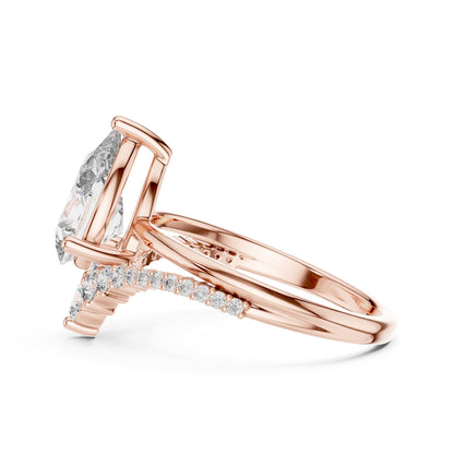 Pear Cluster Lab Grown Diamond Engagement Ring