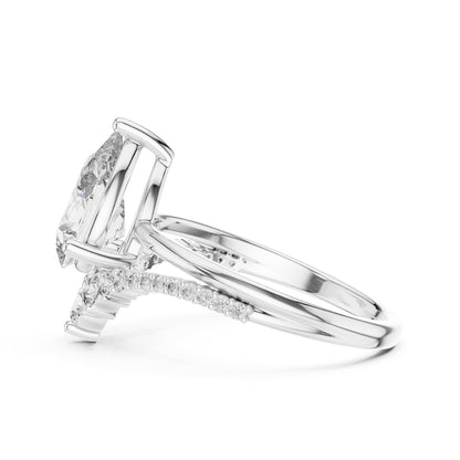 Pear Cluster Lab Grown Diamond Engagement Ring
