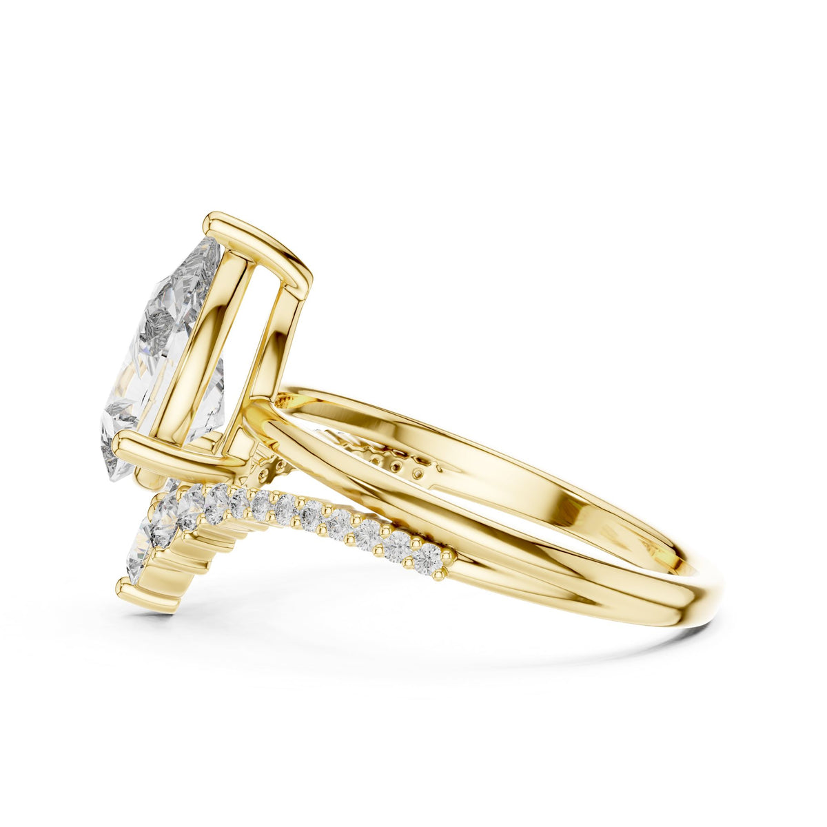 Pear Cluster Lab Grown Diamond Engagement Ring
