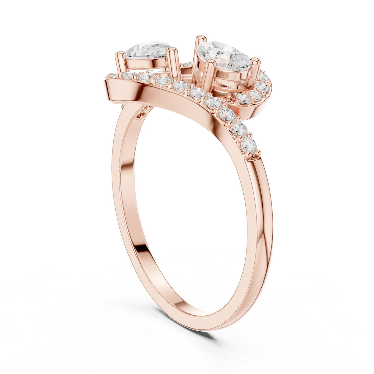 Pear Cluster Lab Grown Diamond Engagement Ring