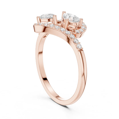 Pear Cluster Lab Grown Diamond Engagement Ring