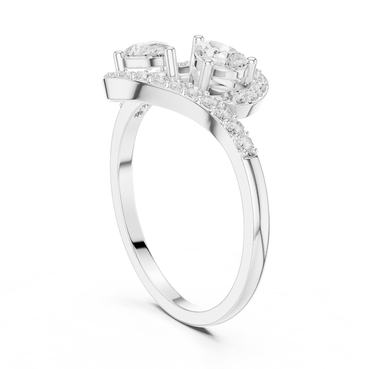 Pear Cluster Lab Grown Diamond Engagement Ring