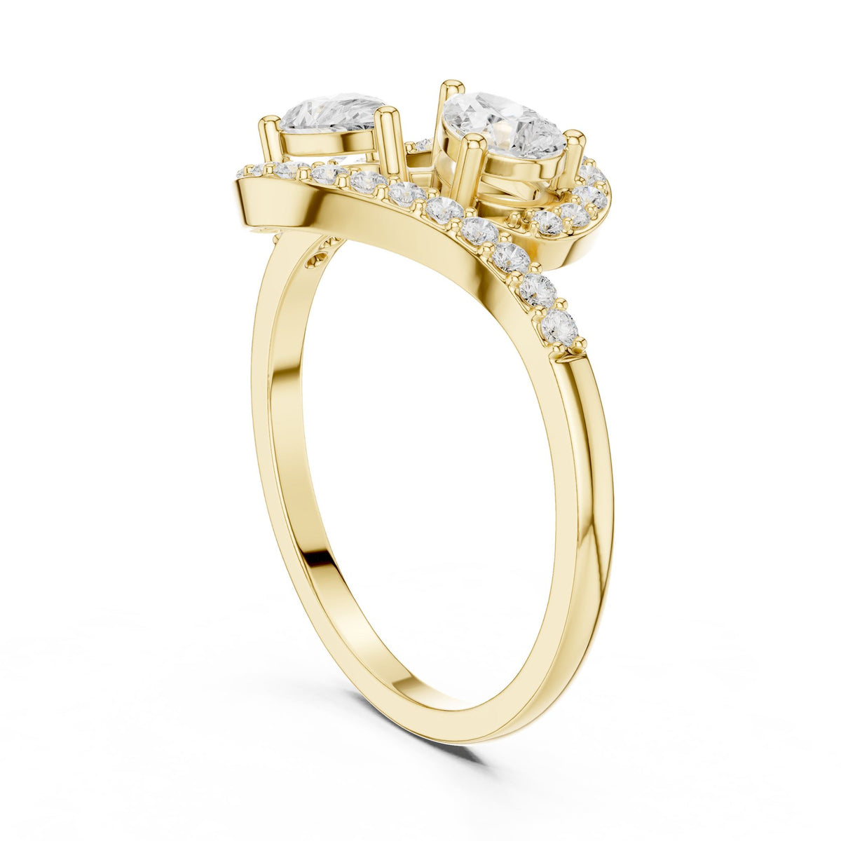 Pear Cluster Lab Grown Diamond Engagement Ring