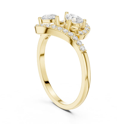 Pear Cluster Lab Grown Diamond Engagement Ring