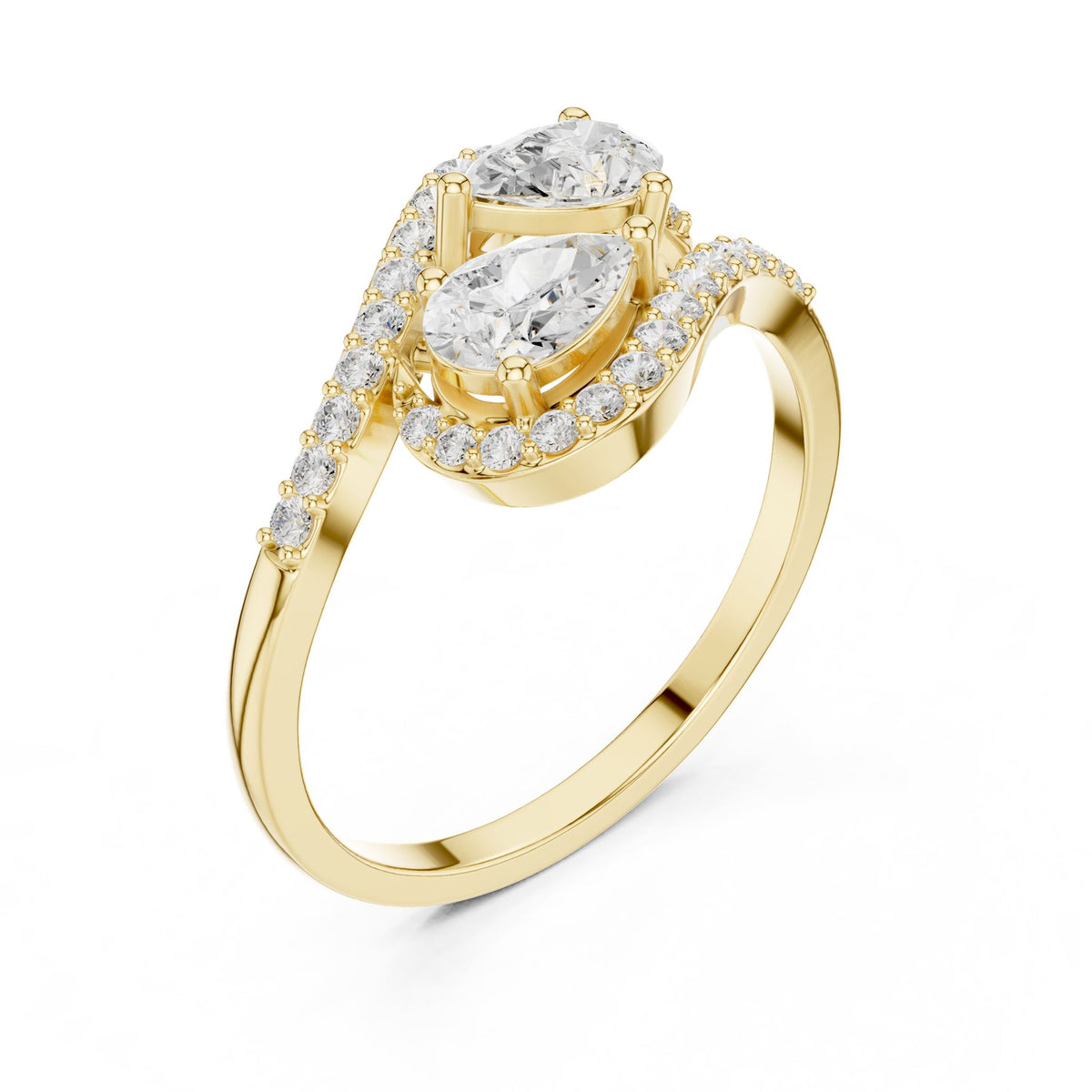 Pear Cluster Lab Grown Diamond Engagement Ring
