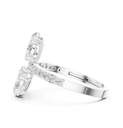 Pear Cluster Lab Grown Diamond Engagement Ring