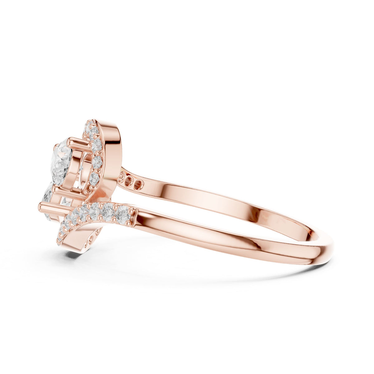 Pear Cluster Lab Grown Diamond Engagement Ring