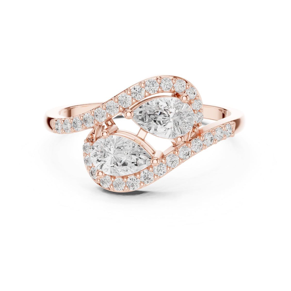Pear Cluster Lab Grown Diamond Engagement Ring