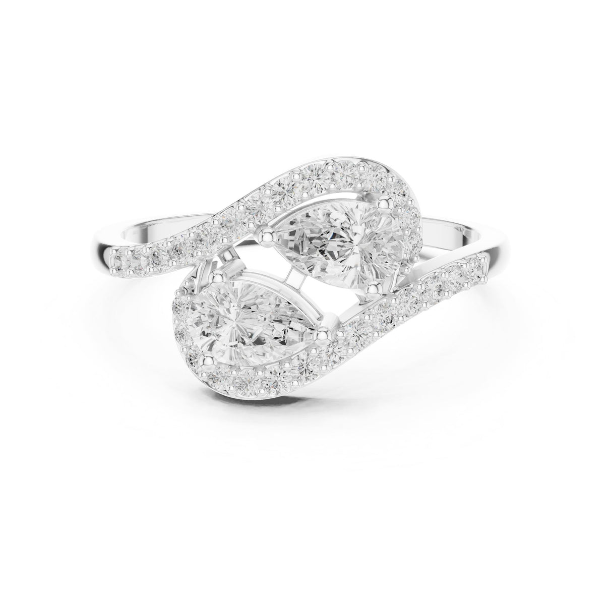 Pear Cluster Lab Grown Diamond Engagement Ring