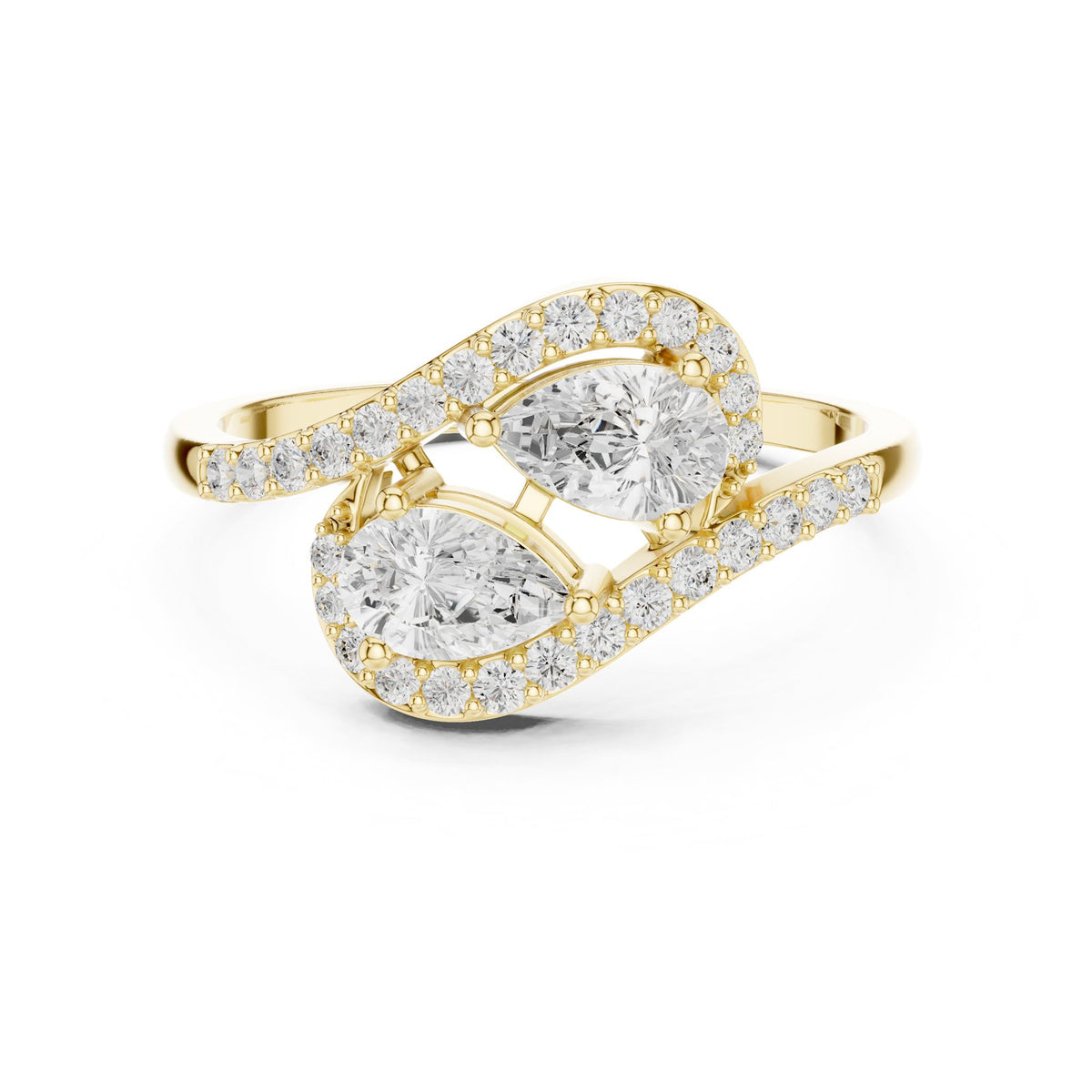 Pear Cluster Lab Grown Diamond Engagement Ring
