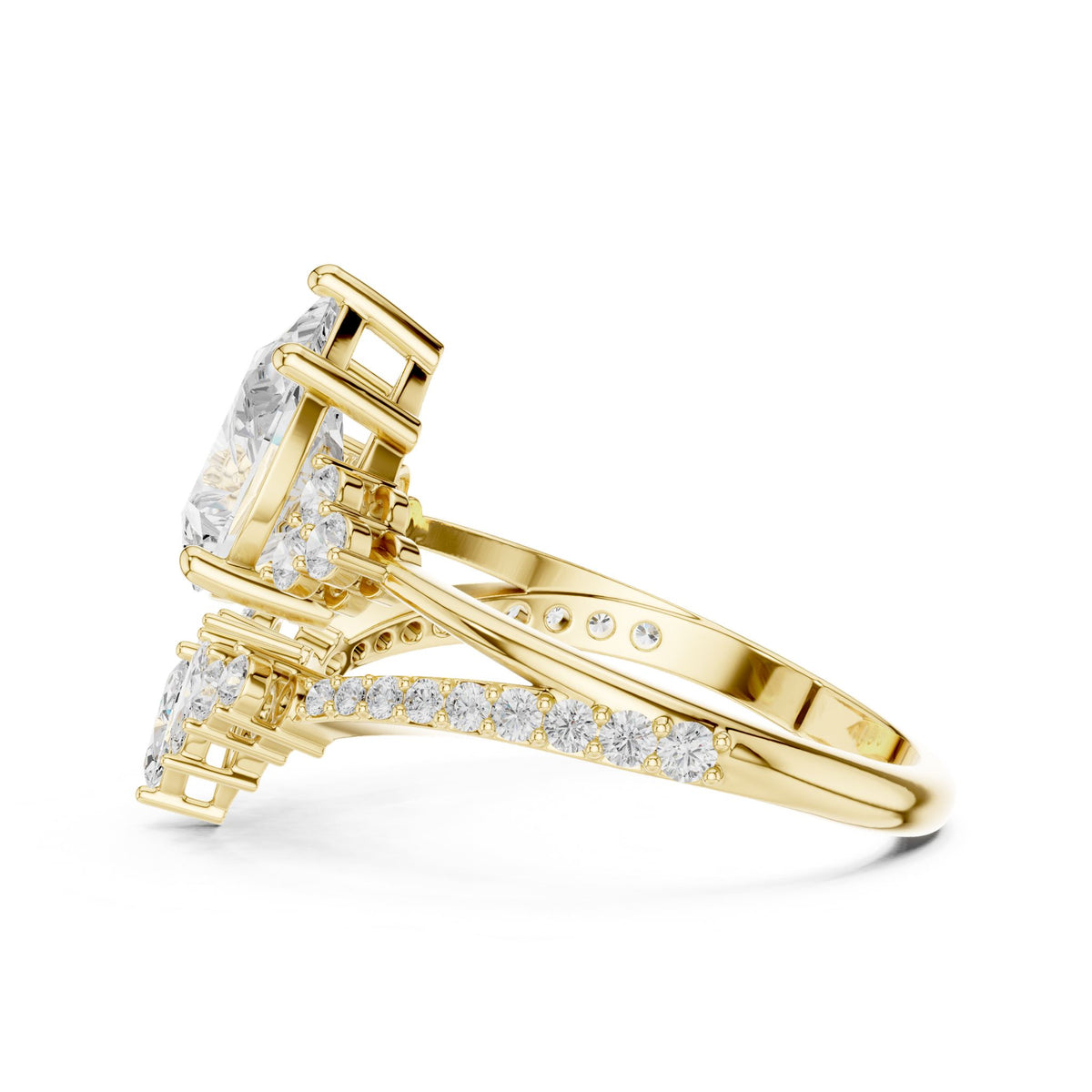 Pear Cluster Lab Grown Diamond Engagement Ring