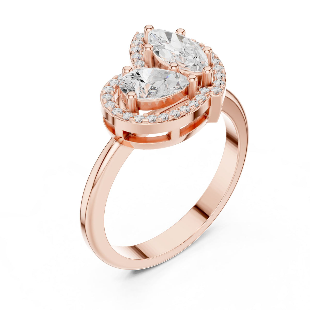Pear Cluster Lab Grown Diamond Engagement Ring