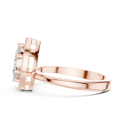 Pear Cluster Lab Grown Diamond Engagement Ring
