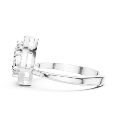 Pear Cluster Lab Grown Diamond Engagement Ring
