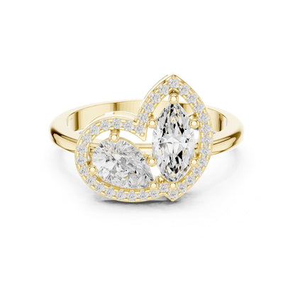 Pear Cluster Lab Grown Diamond Engagement Ring