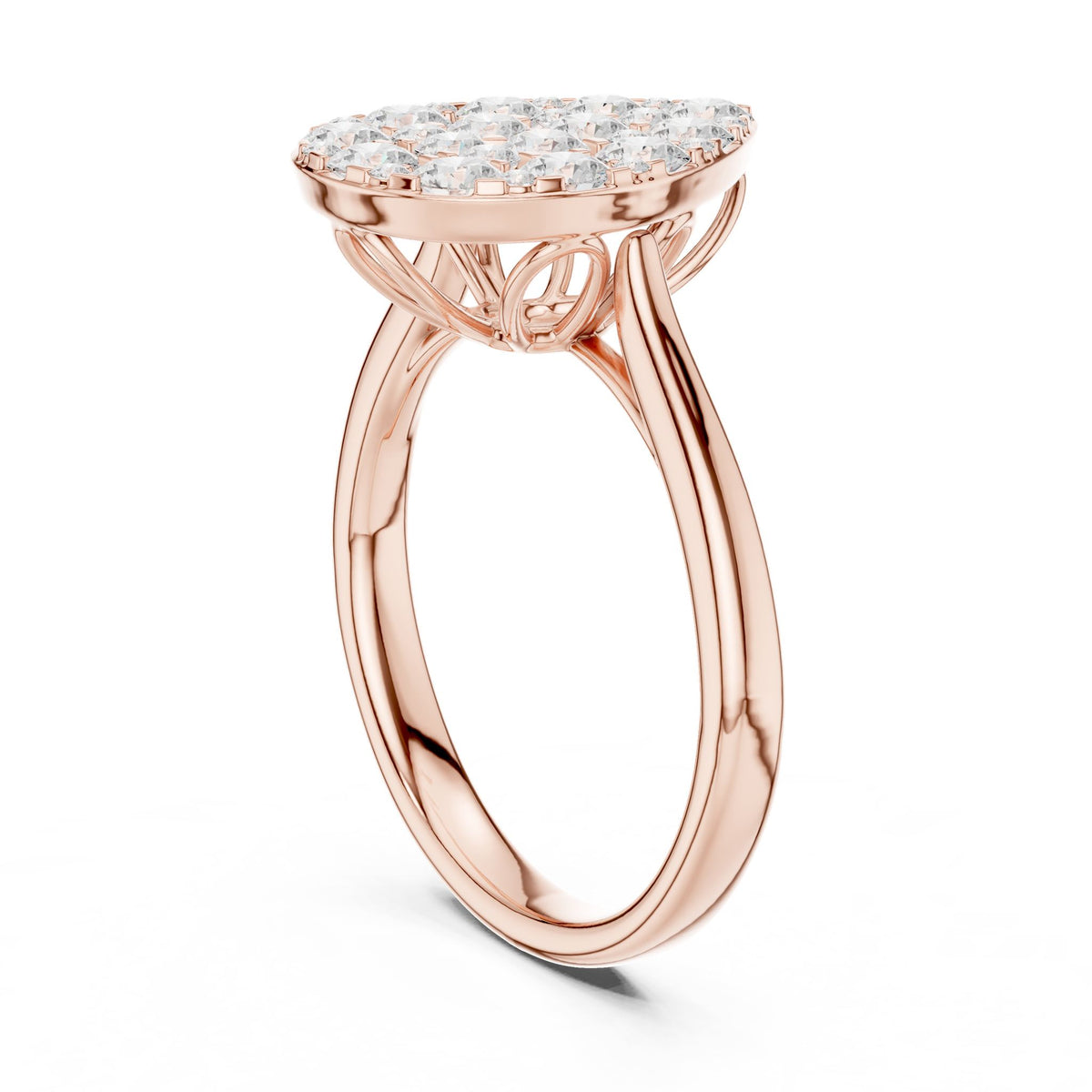 Pear Cluster Lab Grown Diamond Engagement Ring