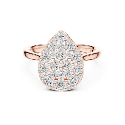 Pear Cluster Lab Grown Diamond Engagement Ring
