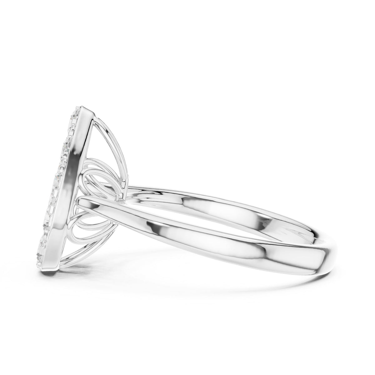 Pear Cluster Lab Grown Diamond Engagement Ring
