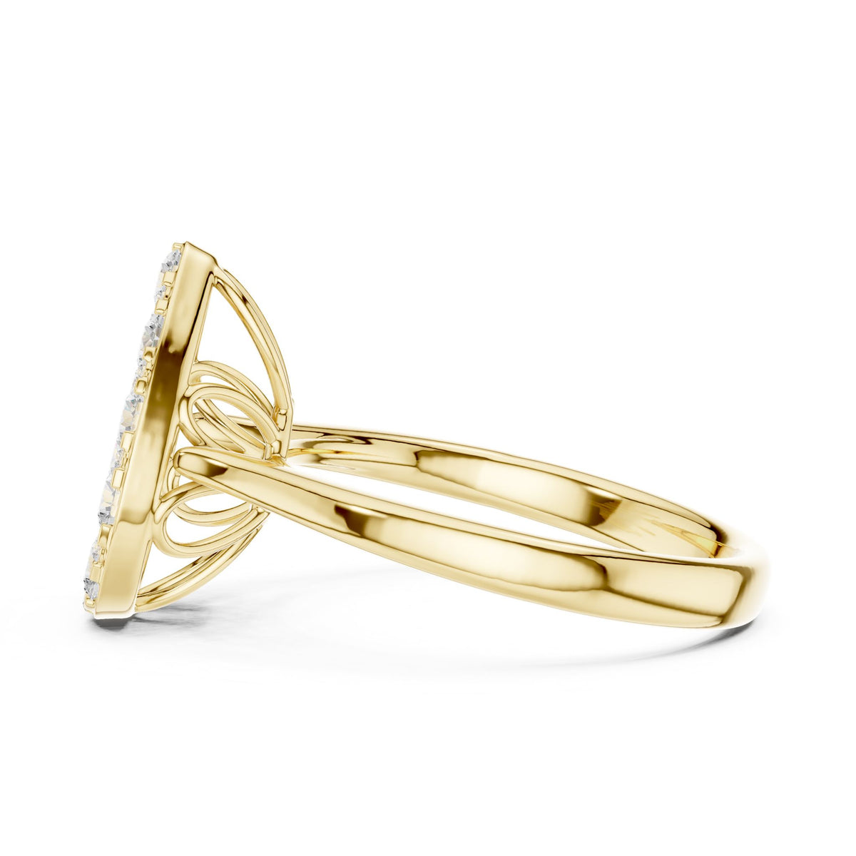 Pear Cluster Lab Grown Diamond Engagement Ring