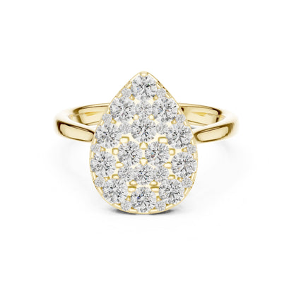 Pear Cluster Lab Grown Diamond Engagement Ring